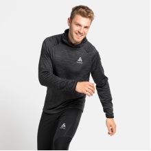 Odlo Hooded Pullover Run Easy Mid Layer (lightweight, high wearing comfort) black mottled Men